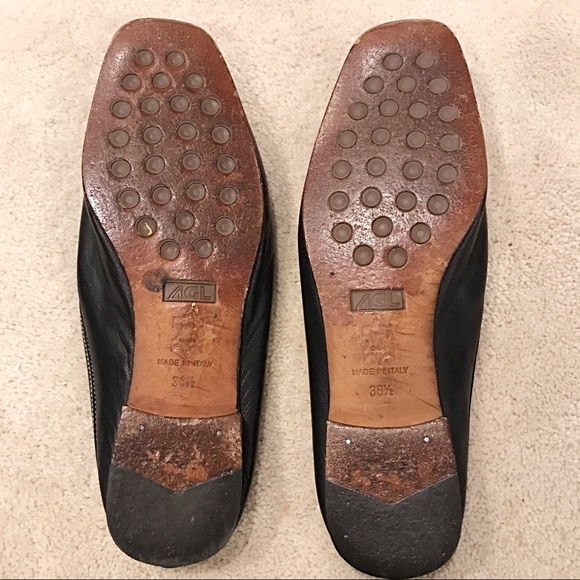 Attilio Giusti Black Leather Loafer Mules - Picture 6 of 7